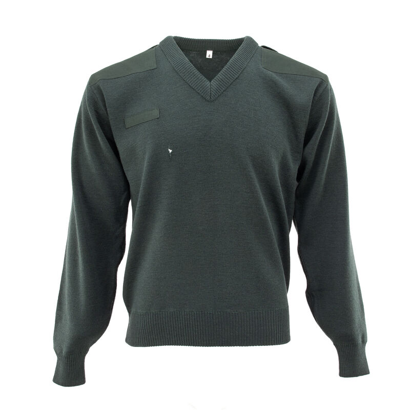 Dutch Wool Forest Green V-Neck Commando Sweater | #2 Condition, , large image number 0